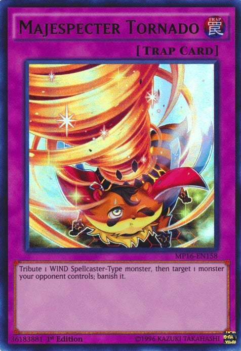 1st Edition, 2016 Mega-Tins Mega Pack, Normal Trap, Trap, Ultra Rare, Unlimited Majespecter Tornado [MP16-EN158] Ultra Rare - Trading Card World
