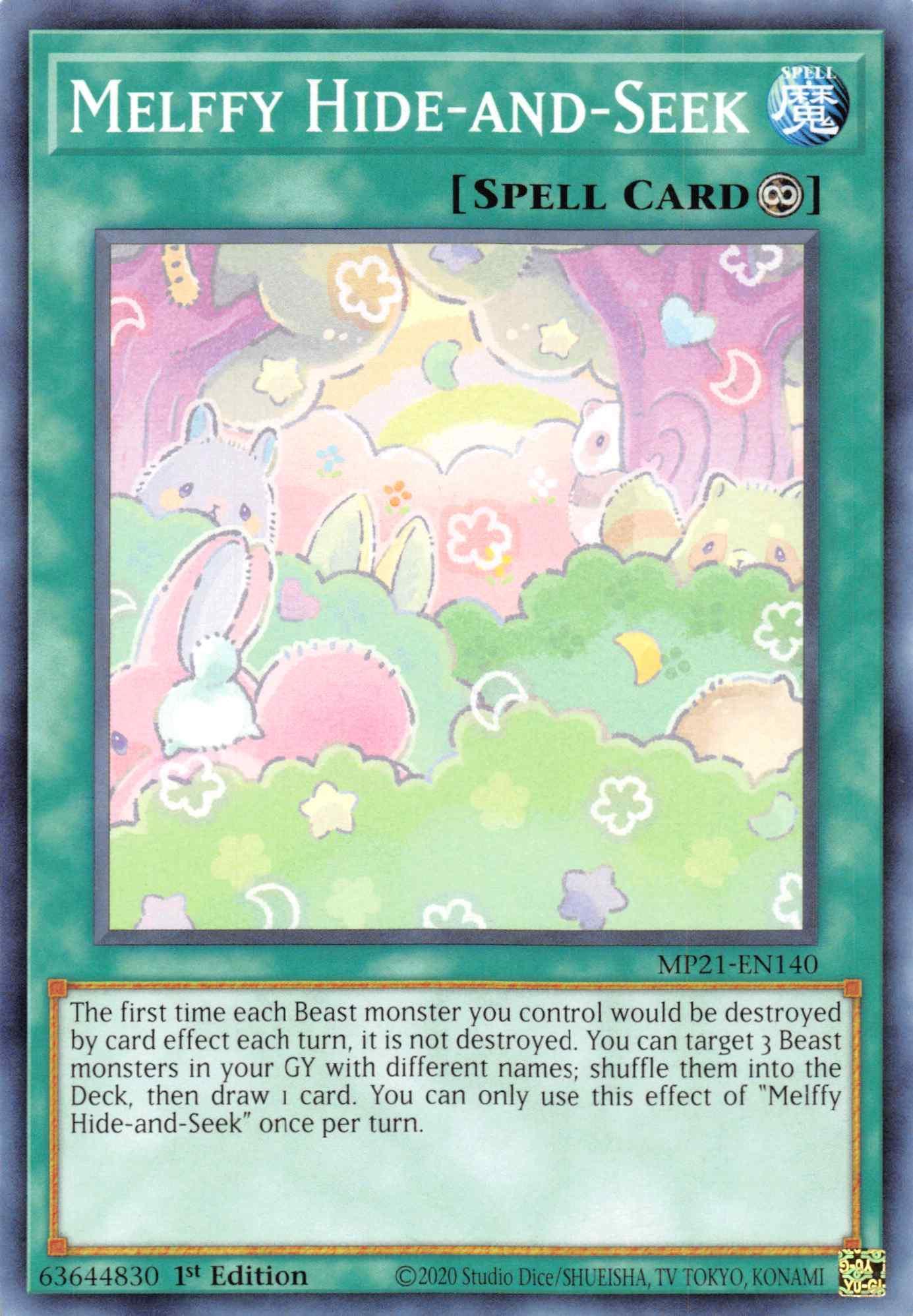 1st Edition, 2021 Tin of Ancient Battles, Common, Continuous Spell, Spell Melffy Hide-and-Seek [MP21-EN140] Common - Trading Card World