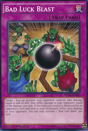 1st Edition, Breakers of Shadow, Common, Normal Trap, Trap, Unlimited Bad Luck Blast [BOSH-EN080] Common - Trading Card World