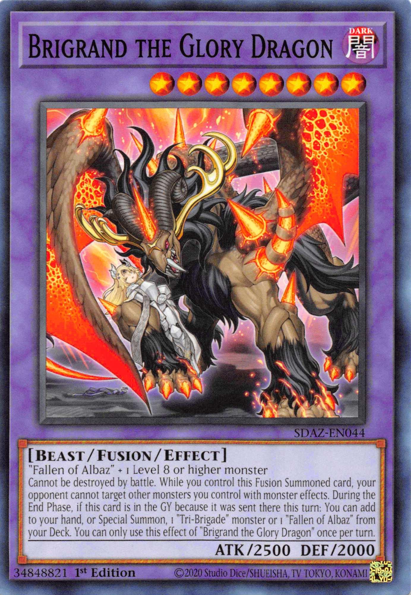 1st Edition, Beast, Common, Dark, Fusion/Effect Monster, Structure Deck: Albaz Strike Brigrand the Glory Dragon [SDAZ-EN044] Common - Trading Card World