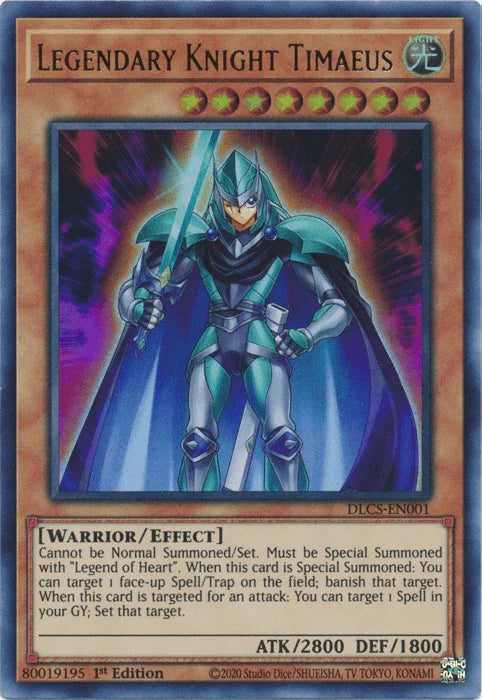 1st Edition, Dragons of Legend: The Complete Series, Effect Monster, Light, Ultra Rare, Warrior Legendary Knight Timaeus [DLCS-EN001] Ultra Rare - Trading Card World