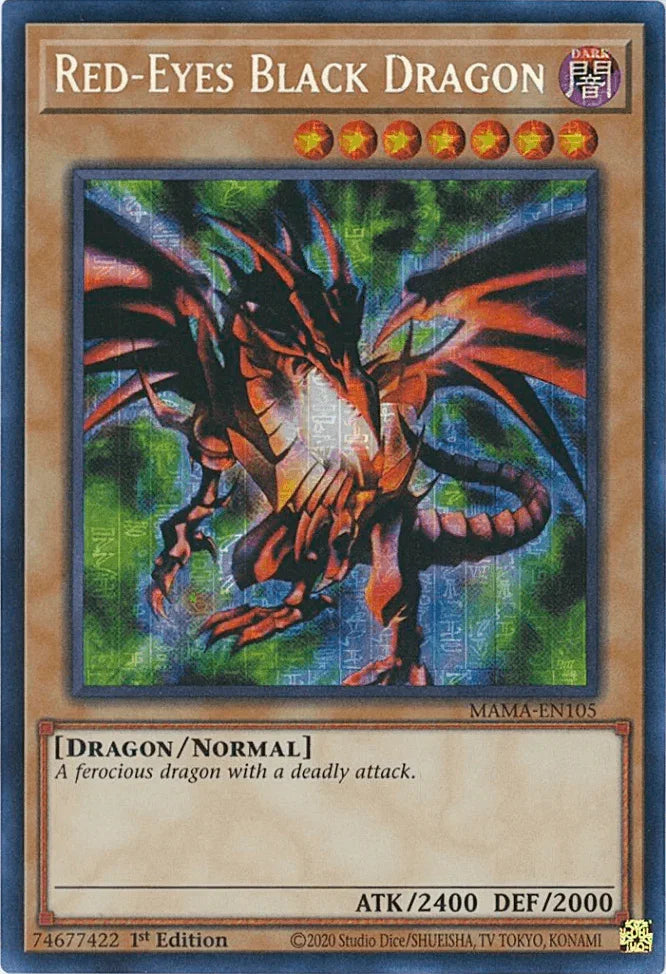 1st Edition, Dark, Dragon, Magnificent Mavens, Normal Monster, Secret Pharaoh's Rare Red-Eyes Black Dragon [MAMA-EN105] Secret Pharaoh's Rare - Trading Card World
