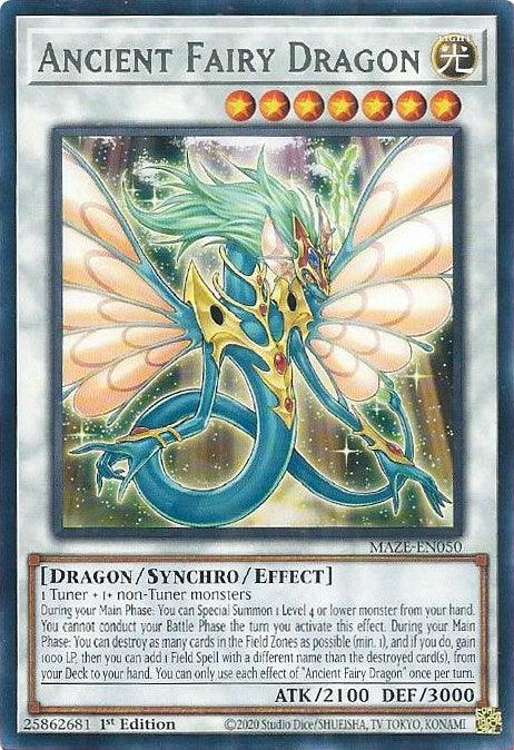 1st Edition, Dragon, Light, Maze of Memories, Rare, Synchro/Effect Monster Ancient Fairy Dragon [MAZE-EN050] Rare - Trading Card World