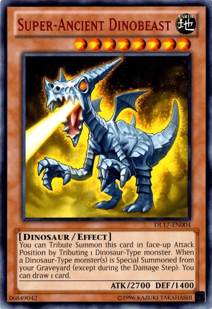 Dinosaur, Duelist League Promo, Earth, Effect Monster, Rare, Unlimited Super-Ancient Dinobeast (Red) [DL17-EN004] Rare - Trading Card World