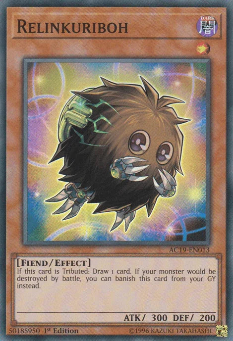 1st Edition, Advent Calendar 2019, Dark, Effect Monster, Fiend, Super Rare Relinkuriboh [AC19-EN013] Super Rare - Trading Card World