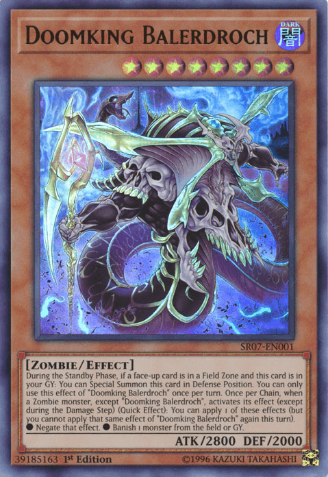 1st Edition, Dark, Effect Monster, Structure Deck: Zombie Horde, Ultra Rare, Zombie Doomking Balerdroch [SR07-EN001] Ultra Rare - Trading Card World