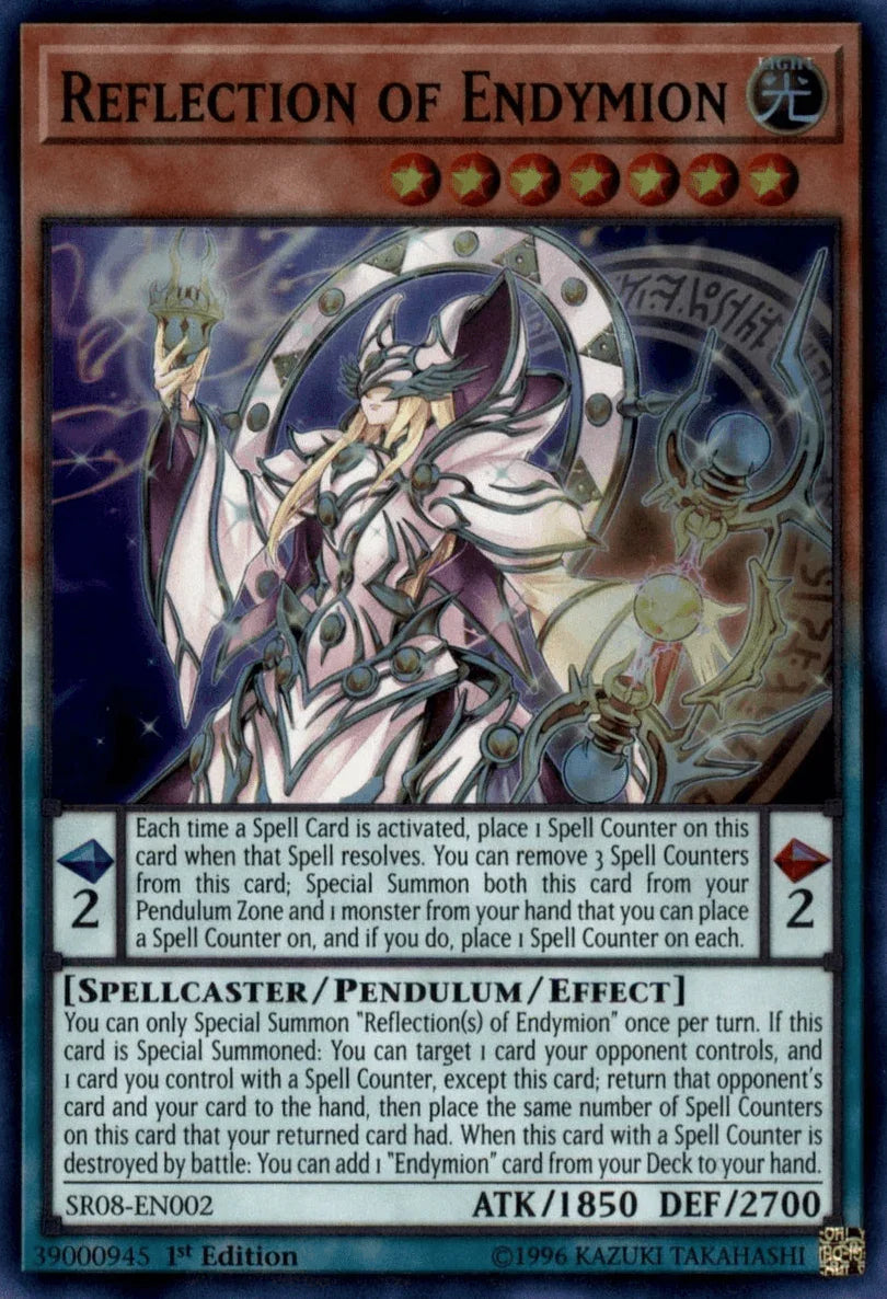 1st Edition, Light, Pendulum/Effect Monster, Spellcaster, Structure Deck: Order of the Spellcasters, Super Rare Reflection of Endymion [SR08-EN002] Super Rare - Trading Card World