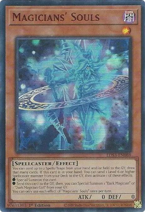 1st Edition, Dark, Effect Monster, Legendary Duelists: Season 3, Spellcaster, Ultra Rare Magicians' Souls (Red) [LDS3-EN088] Ultra Rare - Trading Card World