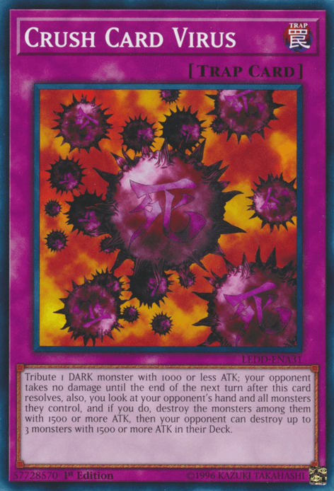 1st Edition, Common, Legendary Dragon Decks, Normal Trap, Trap Crush Card Virus [LEDD-ENA31] Common - Trading Card World