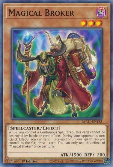 1st Edition, 2021 Tin of Ancient Battles, Common, Dark, Effect Monster, Spellcaster Magical Broker [MP21-EN182] Common - Trading Card World