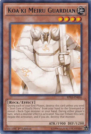 1st Edition, Battle Pack 3: Monster League, Earth, Effect Monster, Rare, Rock Koa'ki Meiru Guardian [BP03-EN056] Rare - Trading Card World
