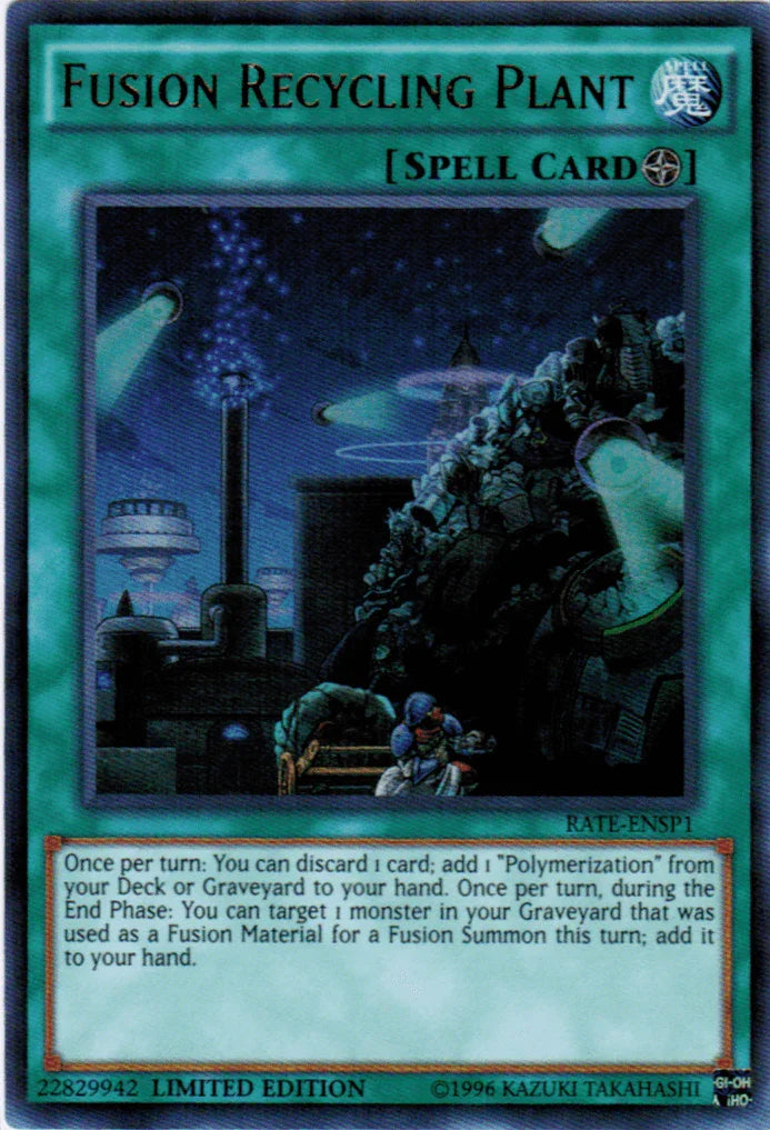 Field Spell, Limited, Raging Tempest, Spell, Ultra Rare Fusion Recycling Plant (RATE-ENSP1) [RATE-ENSP1] Ultra Rare - Trading Card World