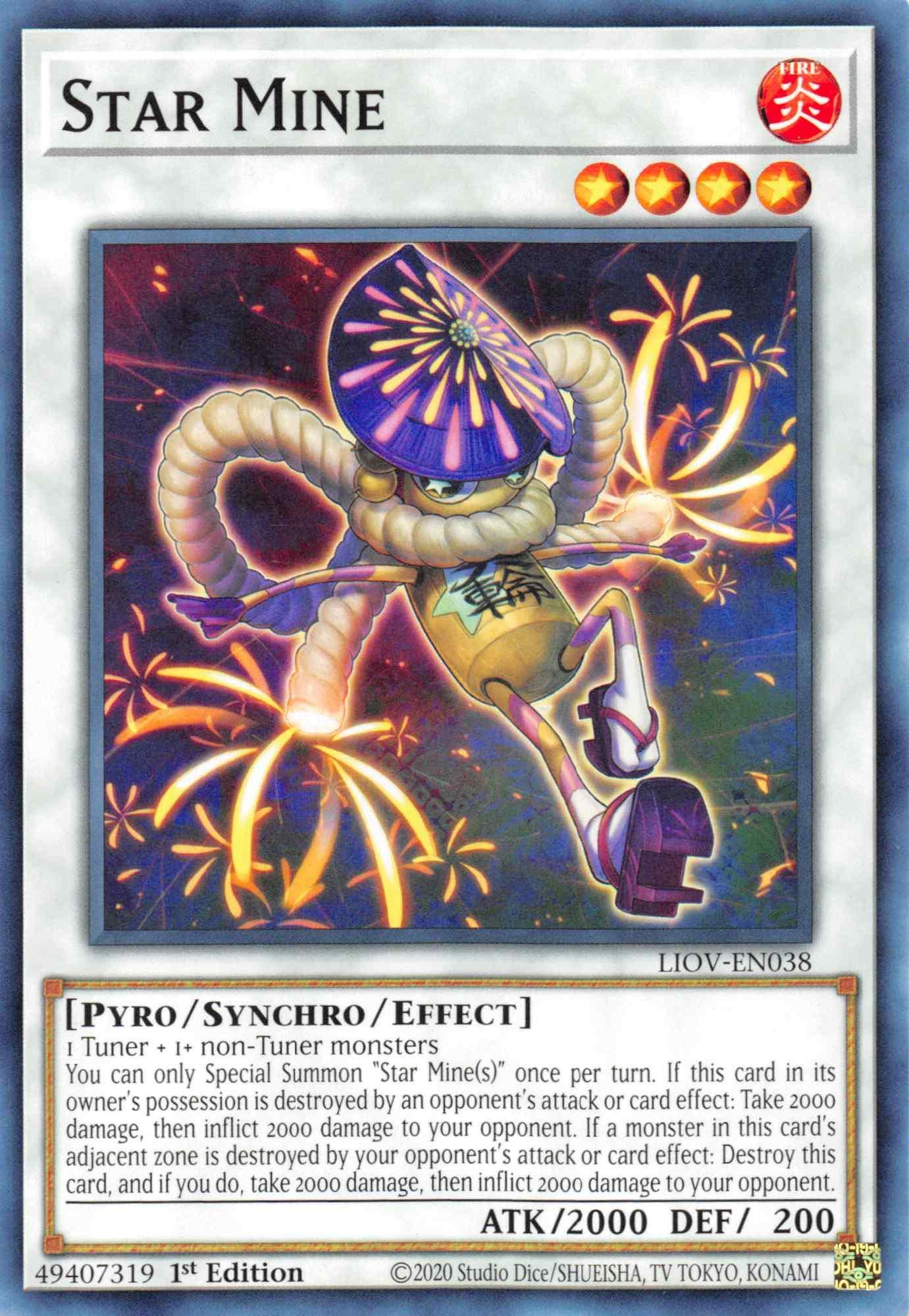 1st Edition, Common, Fire, Lightning Overdrive, Pyro, Synchro/Effect Monster Star Mine [LIOV-EN038] Common - Trading Card World