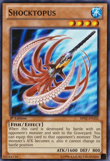 1st Edition, Battle Pack 2: War of the Giants, Common, Effect Monster, Fish, Unlimited, Water Shocktopus [BP02-EN102] Common - Trading Card World