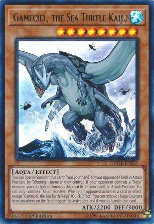 1st Edition, Aqua, Duel Devastator, Effect Monster, Ultra Rare, Water Gameciel, the Sea Turtle Kaiju [DUDE-EN037] Ultra Rare - Trading Card World