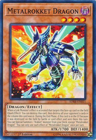 1st Edition, Common, Dark, Dragon, Effect Monster, Structure Deck: Rokket Revolt Metalrokket Dragon [SDRR-EN011] Common - Trading Card World