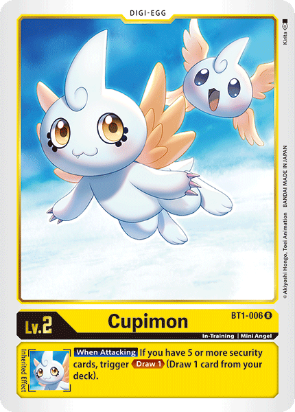 BT1-006, Digi-Egg, In-Training, Mini Angel, Rare, Release Special Booster Ver.1.0, Yellow Cupimon [BT1-006] [Release Special Booster Ver.1.0] - Trading Card World