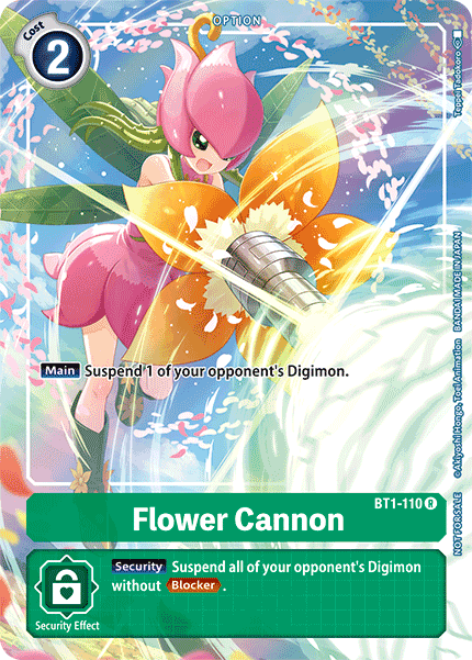 BT1-110, Green, Option, Rare, Release Special Booster Ver.1.0 Promos Flower Cannon [BT1-110] (Tamer's Evolution Box) [Release Special Booster Ver.1.0 Promos] - Trading Card World
