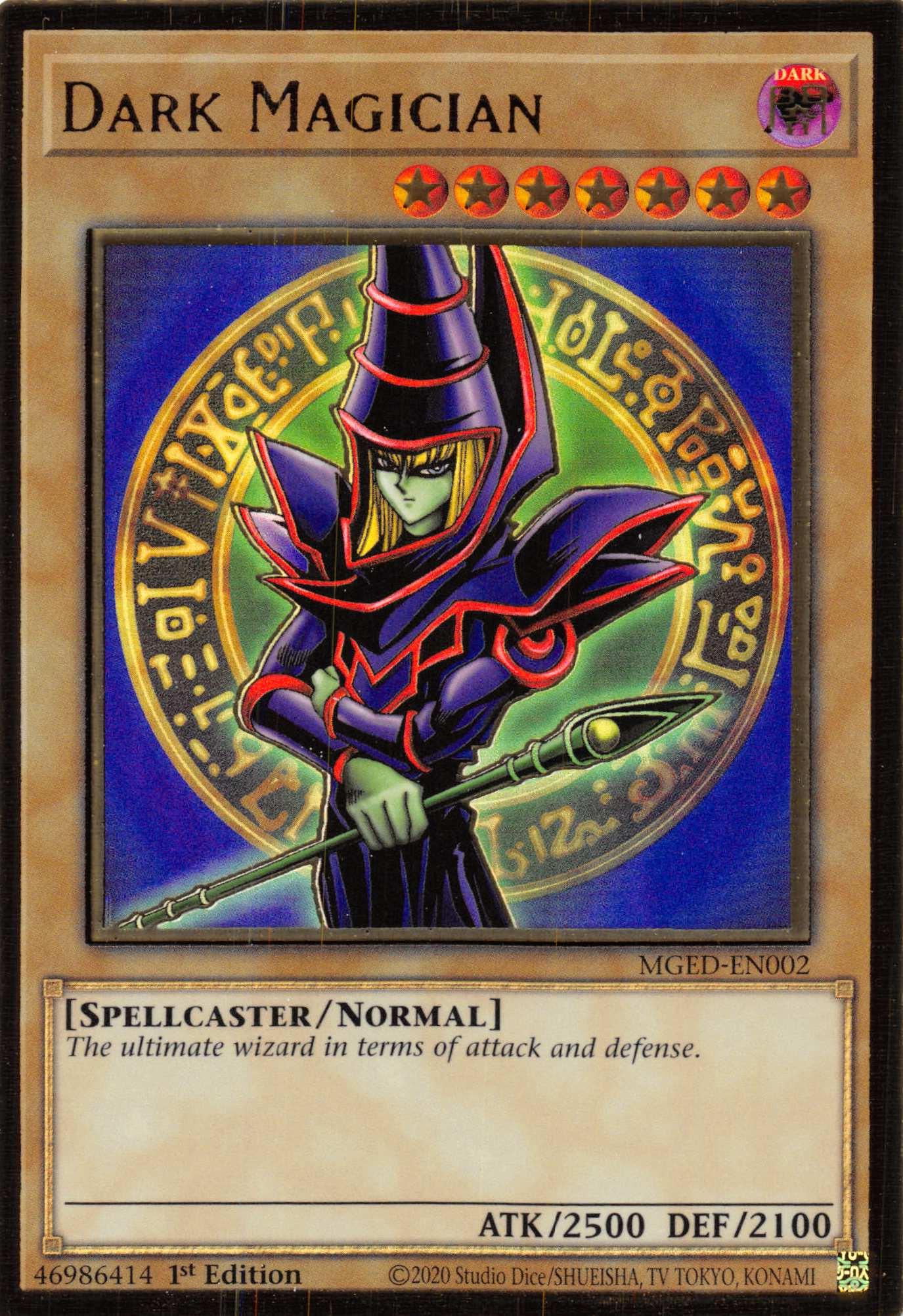 1st Edition, Dark, Gold Rare, Maximum Gold: El Dorado, Normal Monster, Spellcaster Dark Magician (Alternate Art) [MGED-EN002] Gold Rare - Trading Card World
