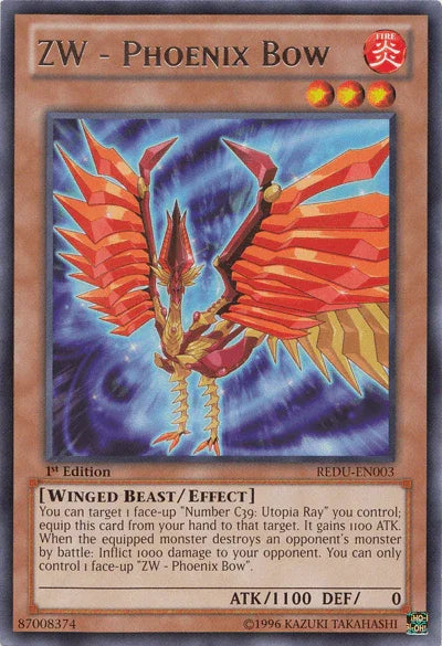 1st Edition, Effect Monster, Fire, Rare, Return of the Duelist, Unlimited, Winged Beast ZW - Phoenix Bow [REDU-EN003] Rare - Trading Card World