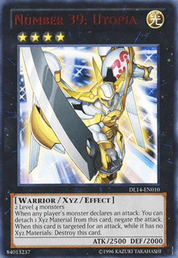 Duelist League Promo, Light, Rare, Unlimited, Warrior, Xyz/Effect Monster Number 39: Utopia (Red) [DL14-EN010] Rare - Trading Card World