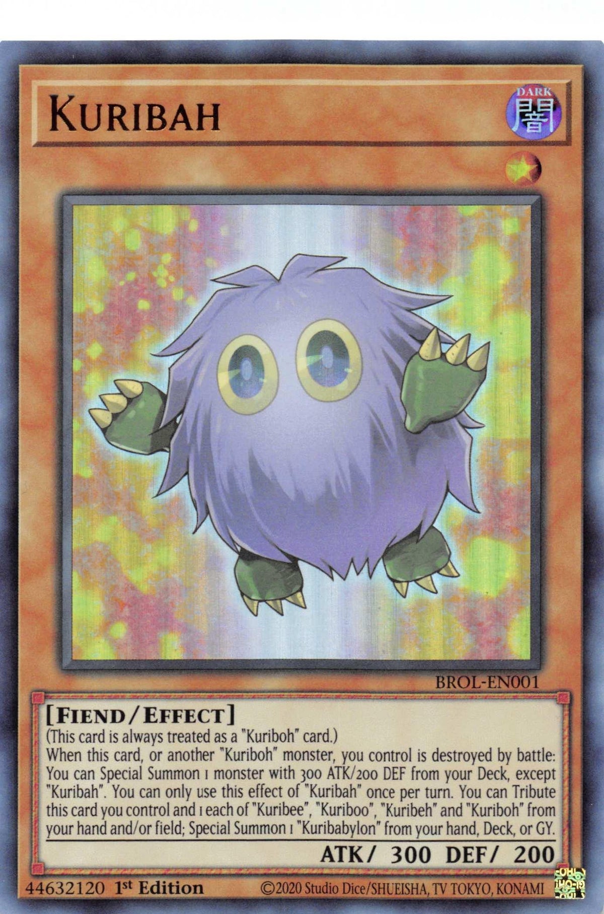 1st Edition, Brothers of Legend, Dark, Effect Monster, Fiend, Ultra Rare Kuribah [BROL-EN001] Ultra Rare - Trading Card World