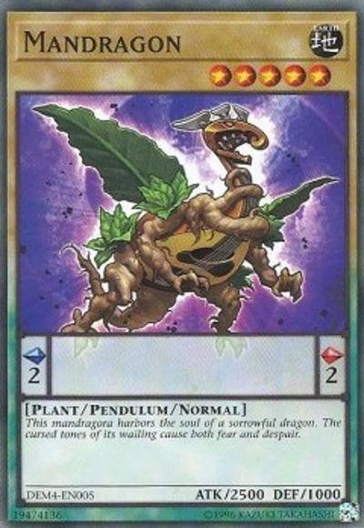 Advanced Demo Deck Extra Pack, Common, Earth, Pendulum/Normal Monster, Plant, Unlimited Mandragon [DEM4-EN005] Common - Trading Card World