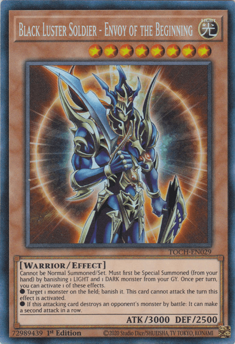 1st Edition, Collector's Rare, Effect Monster, Light, Toon Chaos, Unlimited, Warrior Black Luster Soldier - Envoy of the Beginning [TOCH-EN029] Collector's Rare - Trading Card World