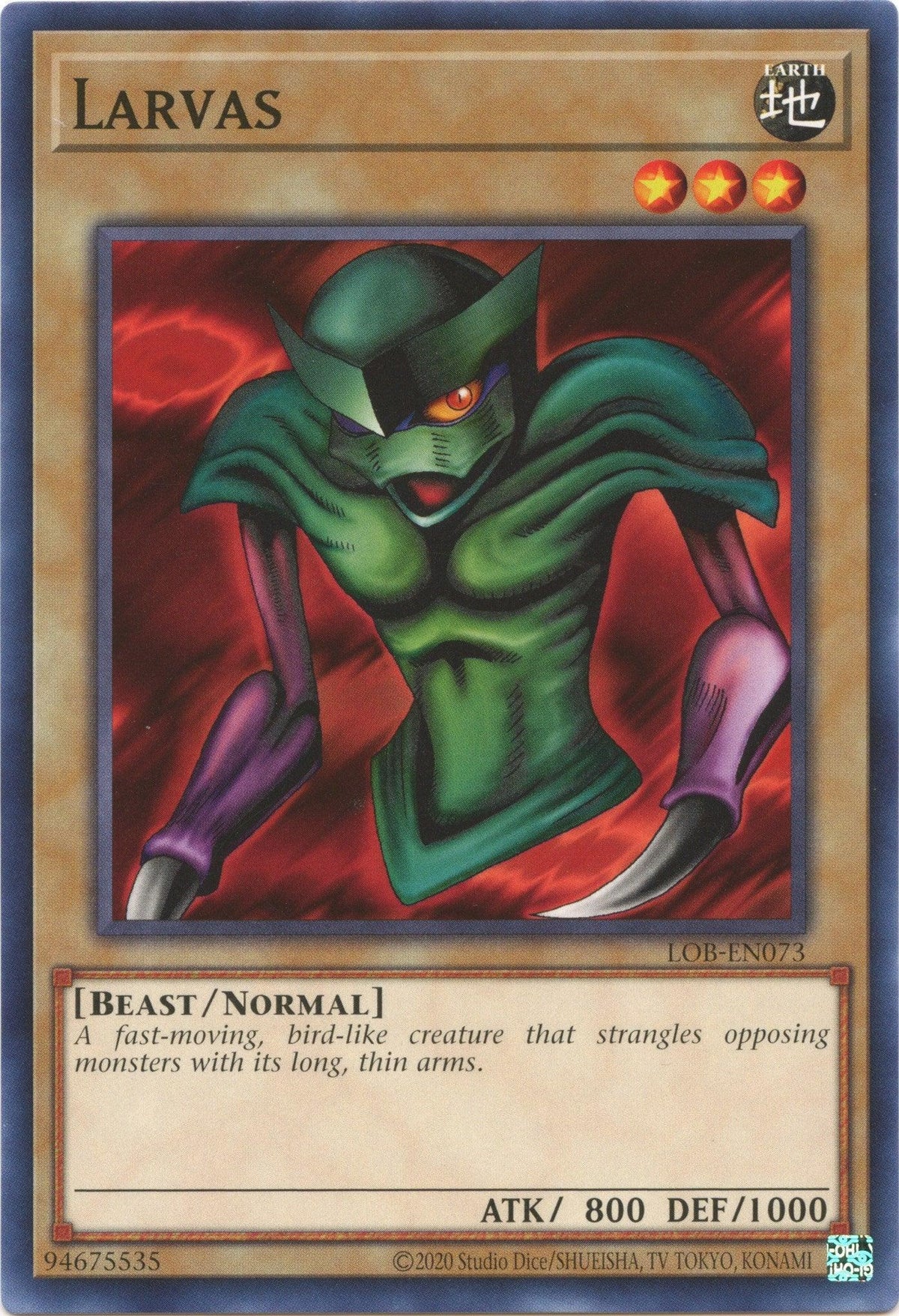 Beast, Common, Earth, Legend of Blue Eyes White Dragon (25th Anniversary Edition), Normal Monster, Unlimited Larvas (25th Anniversary) [LOB-EN073] Common - Trading Card World