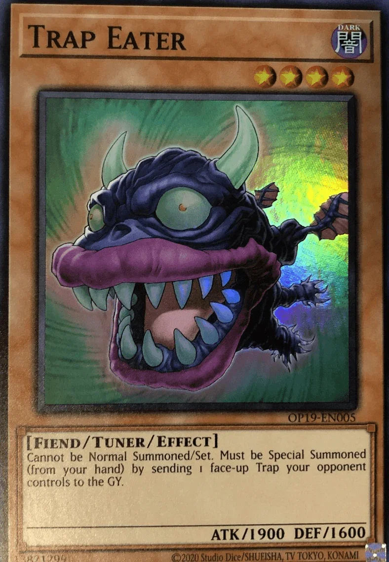 Dark, Fiend, OTS Tournament Pack 19, Super Rare, Tuner/Effect Monster, Unlimited Trap Eater [OP19-EN005] Super Rare - Trading Card World