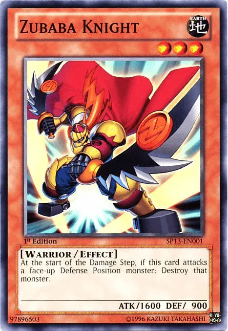1st Edition, Common, Earth, Effect Monster, Star Pack 2013, Unlimited, Warrior Zubaba Knight [SP13-EN001] Common - Trading Card World