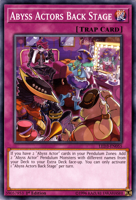 1st Edition, Common, Legendary Duelists: White Dragon Abyss, Normal Trap, Trap Abyss Actors Back Stage [LED3-EN055] Common - Trading Card World