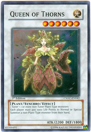 1st Edition, Crossroads of Chaos, Light, Plant, Super Rare, Synchro/Effect Monster, Unlimited Queen of Thorns [CSOC-EN042] Super Rare - Trading Card World