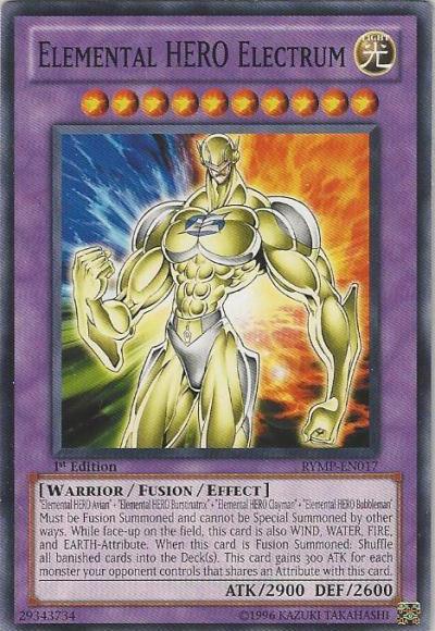 1st Edition, Common, Fusion/Effect Monster, Light, Ra Yellow Mega Pack, Unlimited, Warrior Elemental HERO Electrum [RYMP-EN017] Common - Trading Card World
