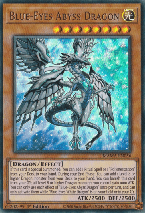 1st Edition, Dragon, Effect Monster, Light, Magnificent Mavens, Ultra Rare Blue-Eyes Abyss Dragon [MAMA-EN056] Ultra Rare - Trading Card World