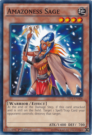 1st Edition, Common, Earth, Effect Monster, Super Starter: Space-Time Showdown Power-Up Pack, Warrior Amazoness Sage [YS14-ENA06] Common - Trading Card World