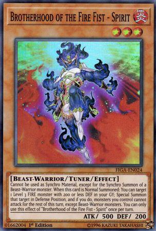 1st Edition, Beast-Warrior, Effect Monster, Fire, Fists of the Gadgets, Super Rare Brotherhood of the Fire Fist - Spirit [FIGA-EN024] Super Rare - Trading Card World