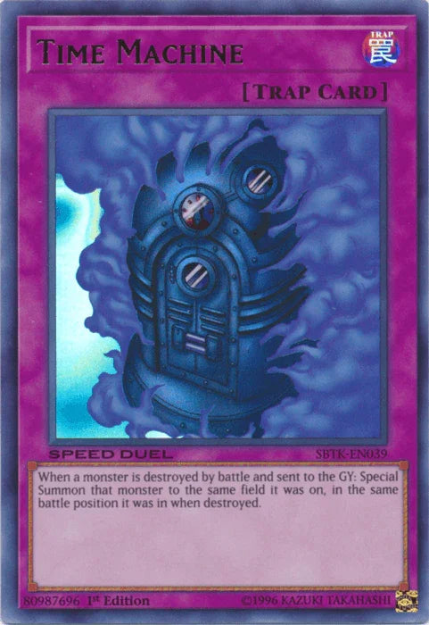 1st Edition, Normal Trap, Speed Duel: Trials of the Kingdom, Trap, Ultra Rare Time Machine [SBTK-EN039] Ultra Rare - Trading Card World