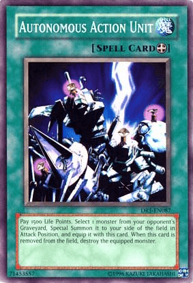 Common, Dark Revelation Volume 1, Equip Spell, Spell, Unlimited Autonomous Action Unit [DR1-EN087] Common - Trading Card World