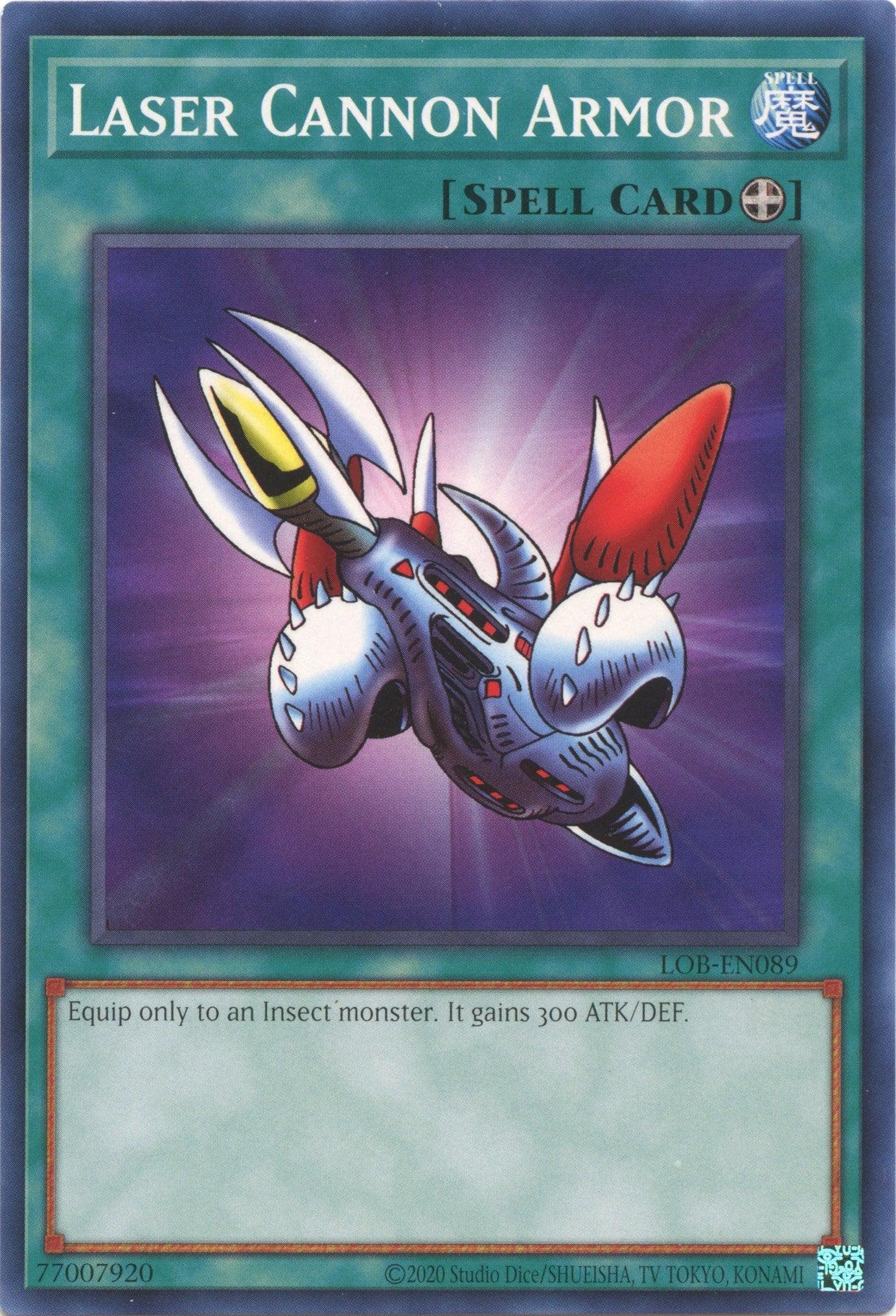 Common, Equip Spell, Legend of Blue Eyes White Dragon (25th Anniversary Edition), Spell, Unlimited Laser Cannon Armor (25th Anniversary) [LOB-EN089] Common - Trading Card World