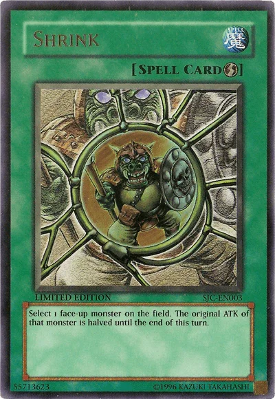 Limited, Quick Play Spell, Shonen Jump Championship Series Promos, Spell, Ultra Rare Shrink [SJC-EN003] Ultra Rare - Trading Card World