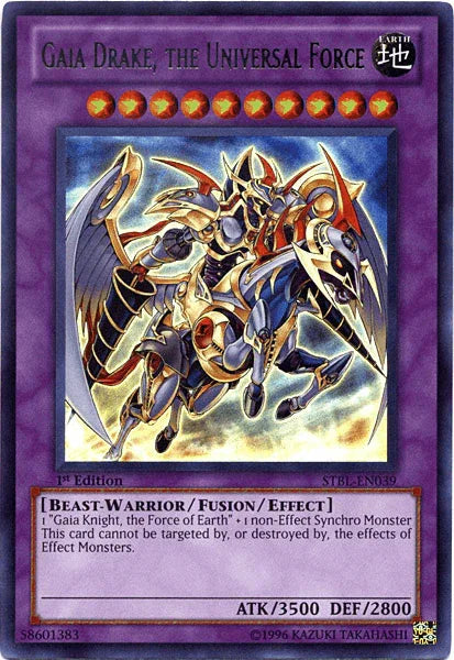 1st Edition, Beast-Warrior, Earth, Fusion/Effect Monster, Starstrike Blast, Ultra Rare Gaia Drake, the Universal Force [STBL-EN039] Ultra Rare - Trading Card World