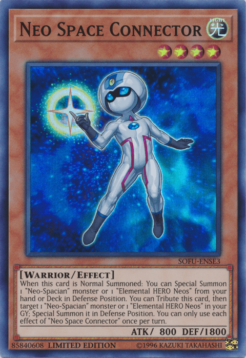 Effect Monster, Light, Limited, Soul Fusion, Super Rare, Warrior Neo Space Connector [SOFU-ENSE3] Super Rare - Trading Card World