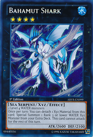 1st Edition, Abyss Rising, Sea Serpent, Secret Rare, Unlimited, Water, Xyz/Effect Monster Bahamut Shark [ABYR-EN099] Secret Rare - Trading Card World