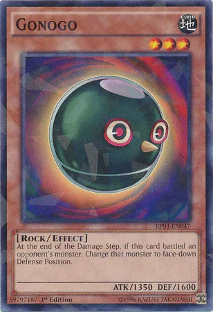 1st Edition, Battle Pack 3: Monster League, Earth, Effect Monster, Rock, Shatterfoil Rare Gonogo [BP03-EN047] Shatterfoil Rare - Trading Card World