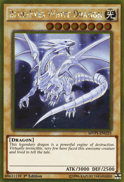 1st Edition, Dragon, Gold Rare, Light, Normal Monster, The Dark Side of Dimensions Movie Pack: Gold Edition, Unlimited Blue-Eyes White Dragon [MVP1-ENG55] Gold Rare - Trading Card World