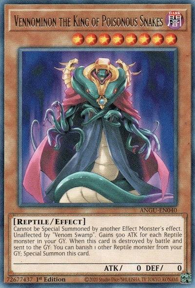 1st Edition, Ancient Guardians, Dark, Effect Monster, Rare, Reptile Vennominon the King of Poisonous Snakes (Rare) [ANGU-EN040] Rare - Trading Card World