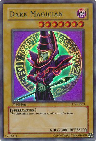 1st Edition, Dark, Normal Monster, Spellcaster, The Legend of Blue Eyes White Dragon, Ultra Rare, Unlimited Dark Magician [LOB-E003] Ultra Rare - Trading Card World