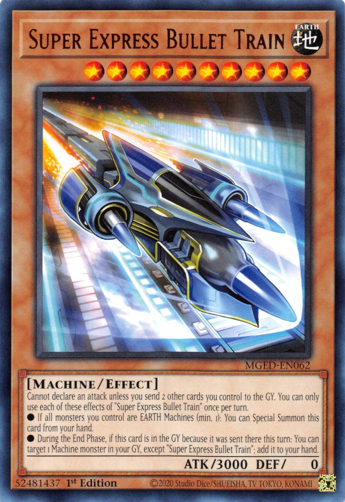 1st Edition, Earth, Effect Monster, Machine, Maximum Gold: El Dorado, Rare Super Express Bullet Train [MGED-EN062] Rare - Trading Card World