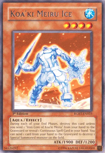 1st Edition, Aqua, Effect Monster, Raging Battle, Rare, Unlimited, Water Koa'ki Meiru Ice [RGBT-EN025] Rare - Trading Card World
